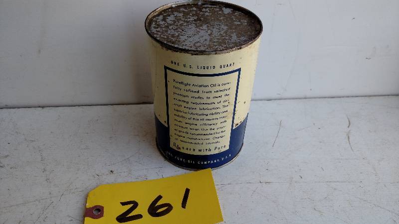 lot 261 image: Pure Pureflight Aviation Oil 1 Quar...