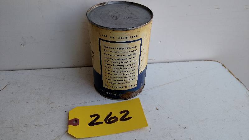 lot 262 image: Pure Pureflight Aviation Oil 1 Quar...