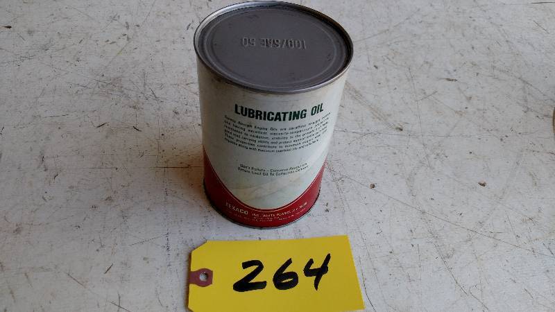 lot 264 image: Texaco Aircraft Oil 1 Quart Can...