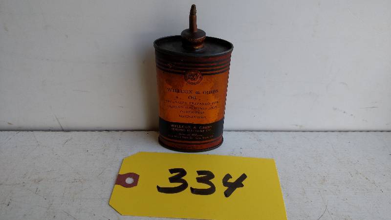 lot 334 image: Wilcox & Gibbs Sewing Machine Oil 3...