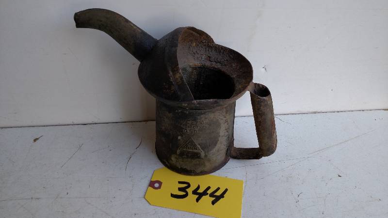 lot 344 image: 1 Quart Galvanized Oil Can...