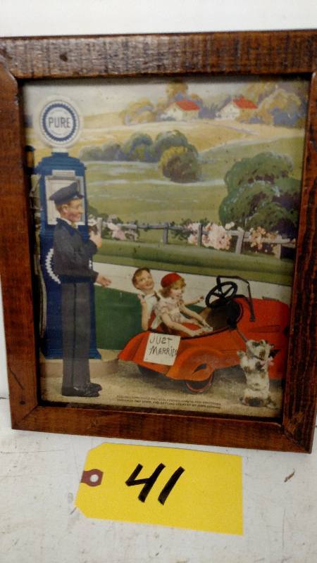 lot 41 image: Pure Motor Oil Framed Print, 9.5 x...