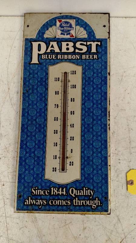 lot 59 image: Pabst Blue Ribbon Thermometer, 9 x...