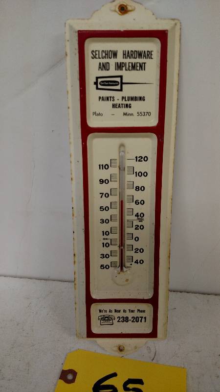 lot 65 image: Selchow HardwareThermometer, 4 x 1...