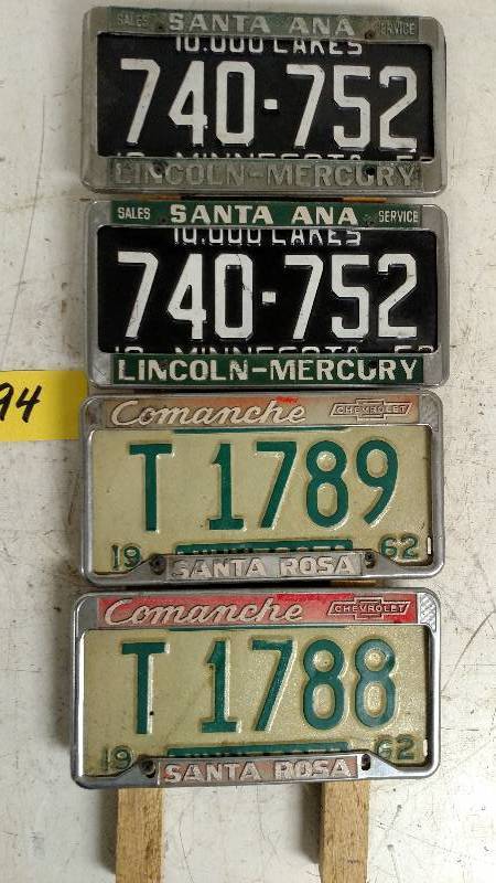 lot 94 image: Pair Minnesota 1953 & Pair Minnesot...