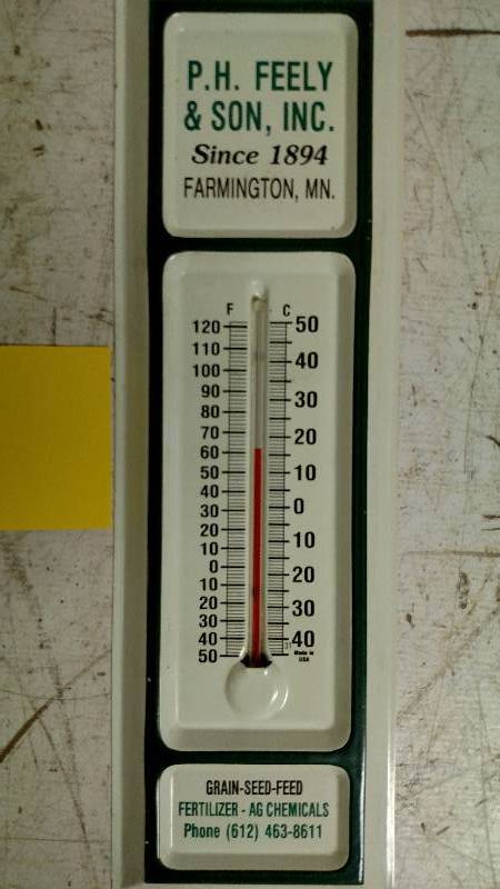 lot 97 image: Feely Elevator Thermometer, 4.5 x ...
