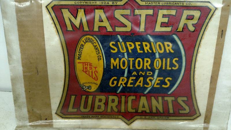 lot 414 image: Master Lubricants 1924 Decal, 10.5...