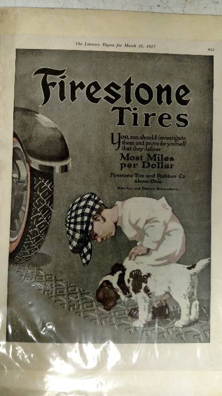 lot 439 image: Firestone Tires Ad, 1917...