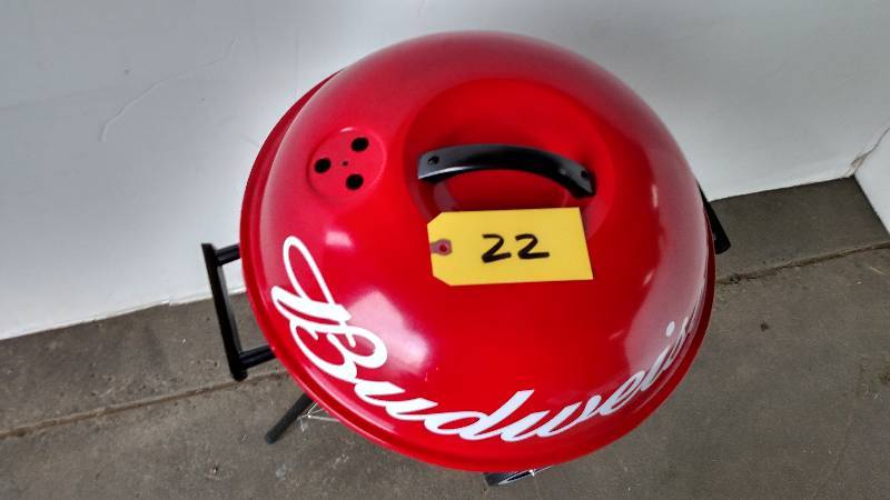 lot 22 image: Budweiser Charcoal Grill, 16...