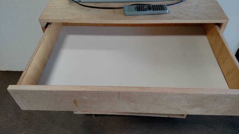 lot 288 image: Sylvania TV with Rolling Cabinet Ba...
