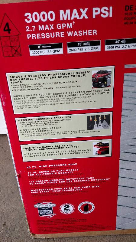 lot 130 image: Troy-Bilt DE3000 Gas Powered Pressu...