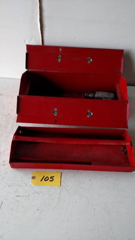 lot 105 image: Stack-On Tool Box & Tools...