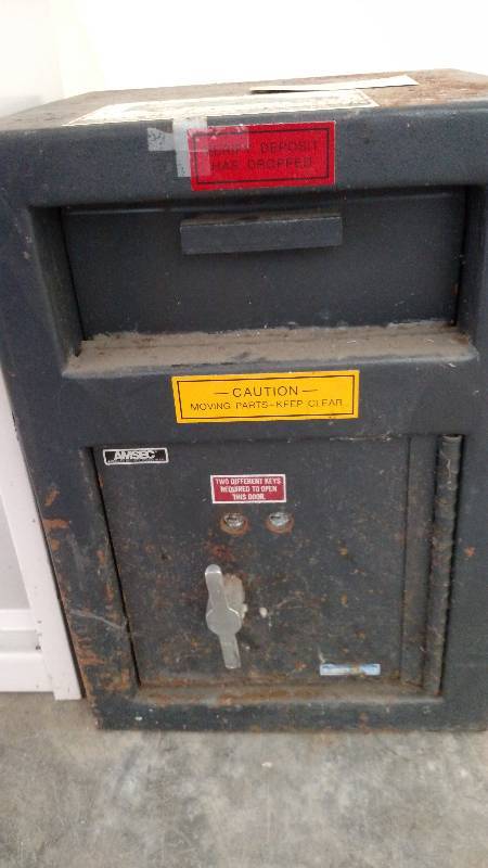 lot 361 image: AMSEC Drop Safe, No Keys, 14x14x20...