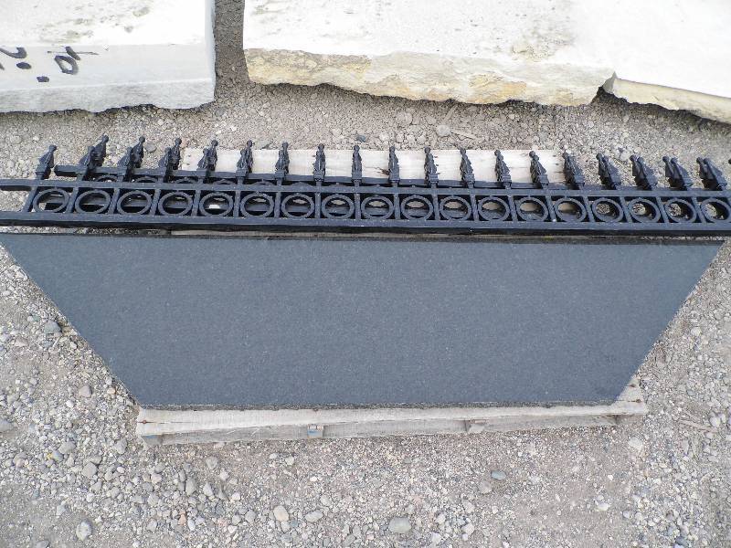 lot 141 image: Black Galaxy Granite Slab & Heavy Duty Railings
