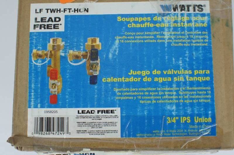 Watts 2-Piece Lead-Free Brass Tankless Water Heater Valve Set