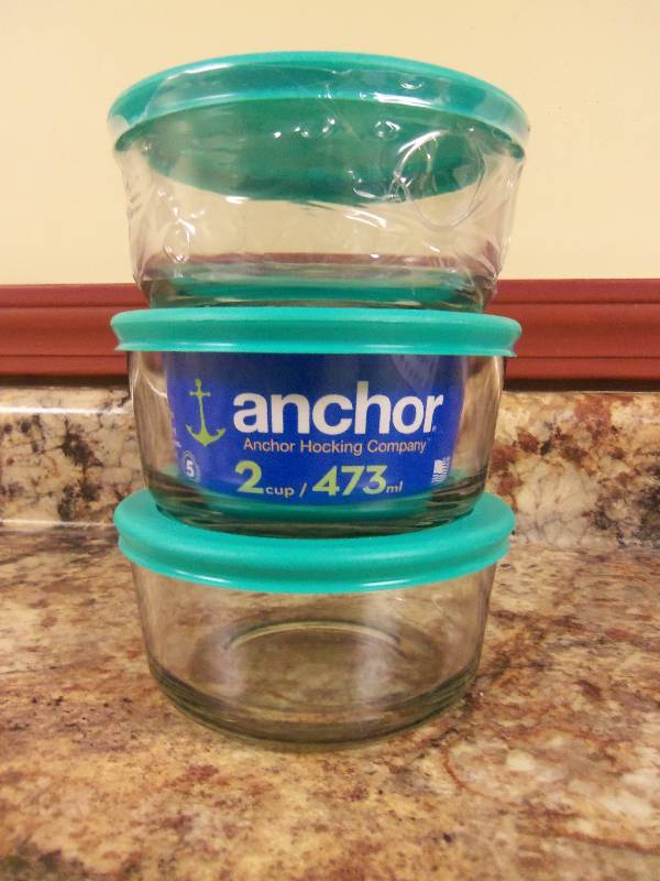 Anchor Glass Storage Bowls- Set of 3