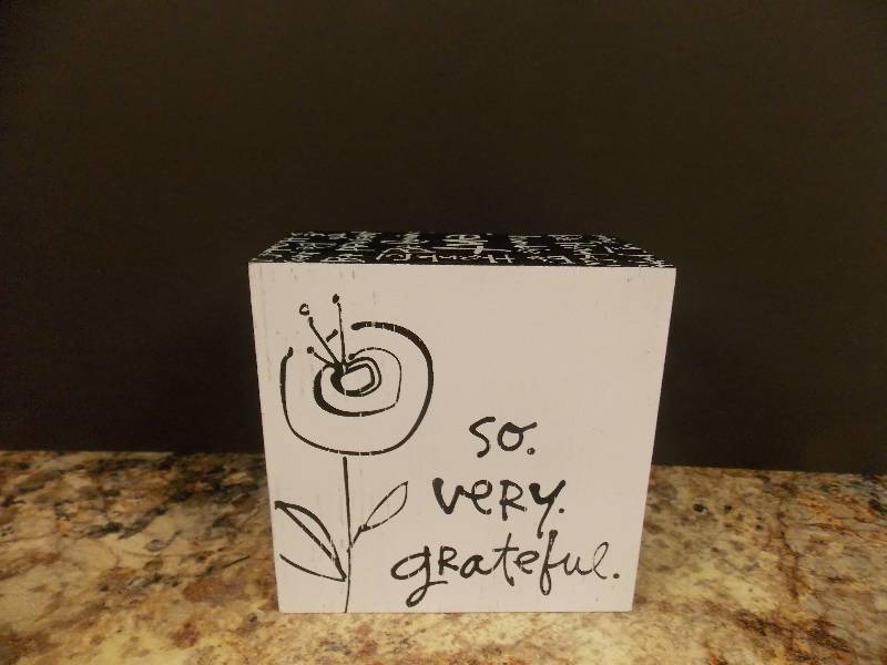 So Very Grateful Wood Decorating Block