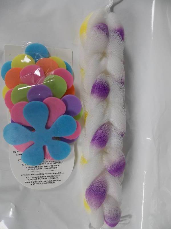 Rope Bath Sponge and 8 Non-Slip Shower Pads