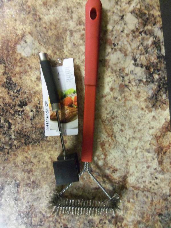BBQ Grill Brush and Meat Tenderizer