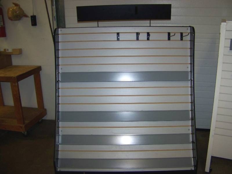 lot 5 image: (2) Store Display Slat Walls on Wheels