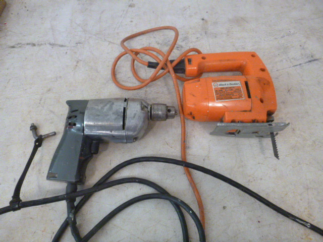 lot 203 image: Black & Decker Variable Speed Jig Saw and Electric Drill