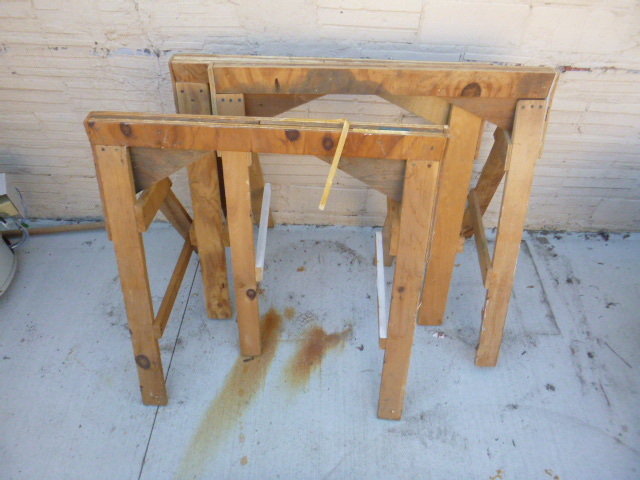 lot 280 image: 3 Wood Saw Horses