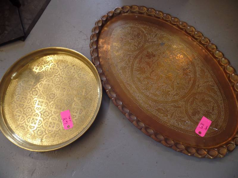 Two Large Metal Platters