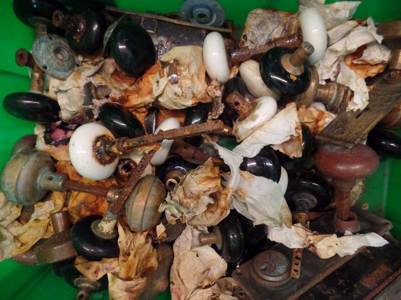 Bin of Vintage Doorknobs