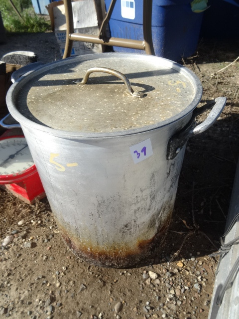 Aluminum stock pot.