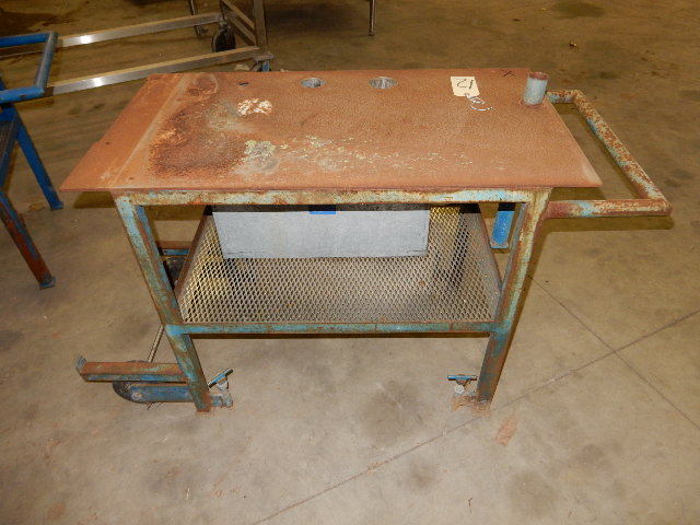 Heavy Duty Metal Cart with mesh metal shelf