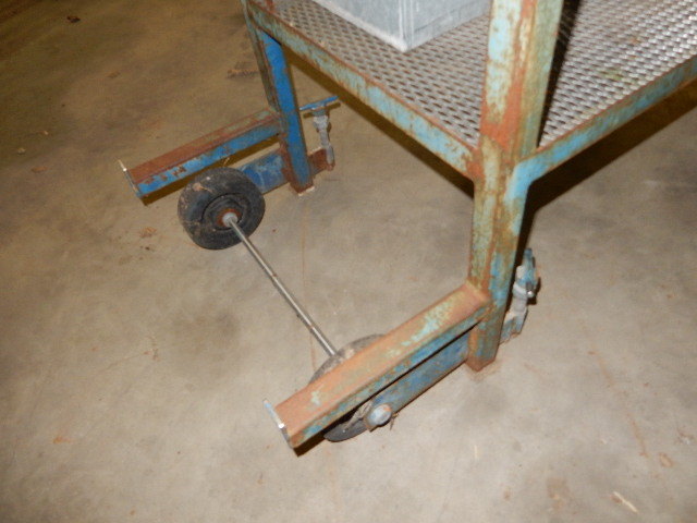 Heavy Duty Metal Cart with mesh metal shelf