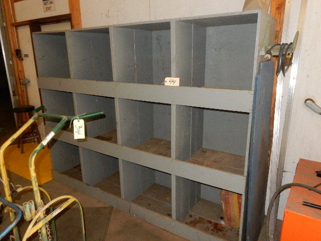 Wood Compartmented storage shelf