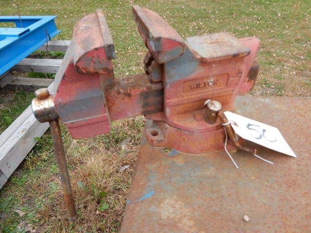 Steel work table with Wilton Vise