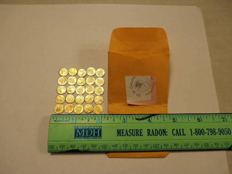 25 12 gram ST GAUDENS gold pieces
