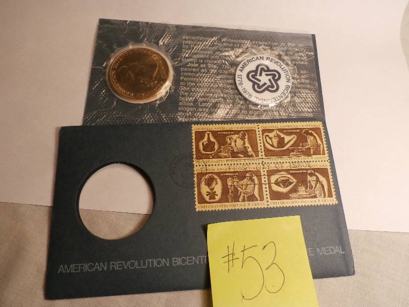 1972 BI CENTENNIAL STAMP AND COIN set with the LIBERTY TREE