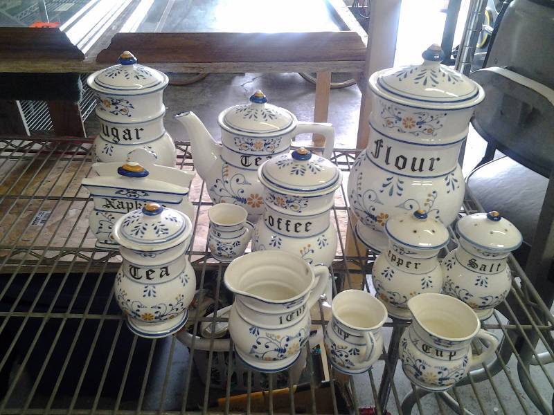 lot 91 image: Set Of Canisters, Tea Pot, Salt & Peppers, More