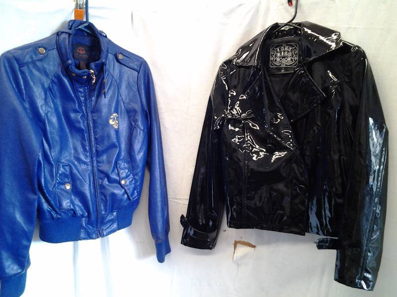 lot 25 image: 2-Juniors Faux Leather Jackets Size M