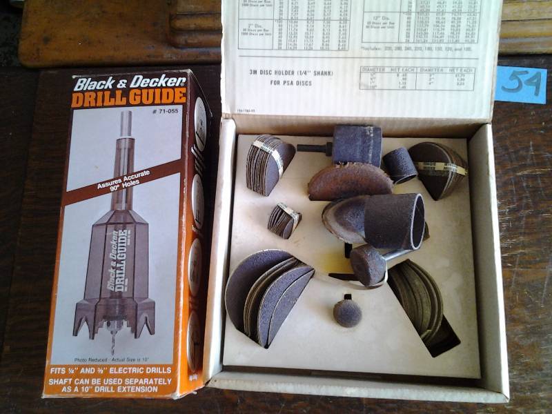 lot 63 image: Black & Decker Drill Guide & Sanding Attachments