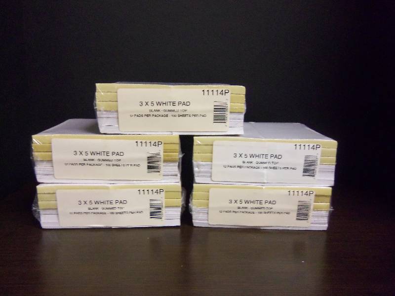 3 x 5 White Notepads