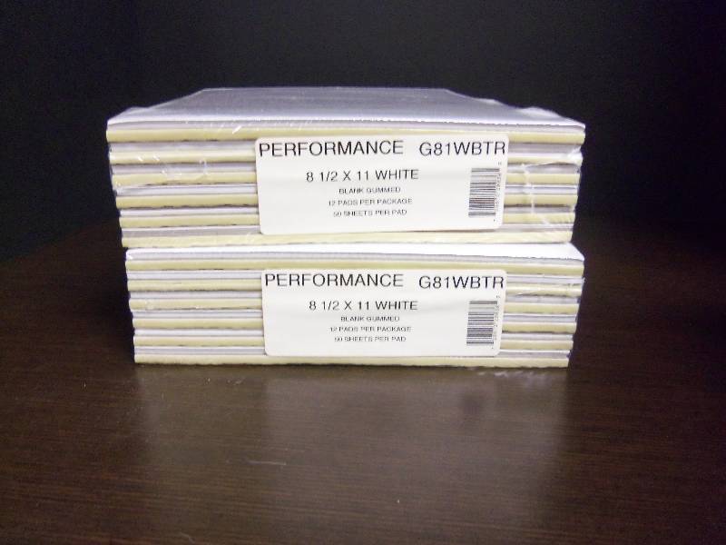 Performance 8 12 x 11 White Notepads