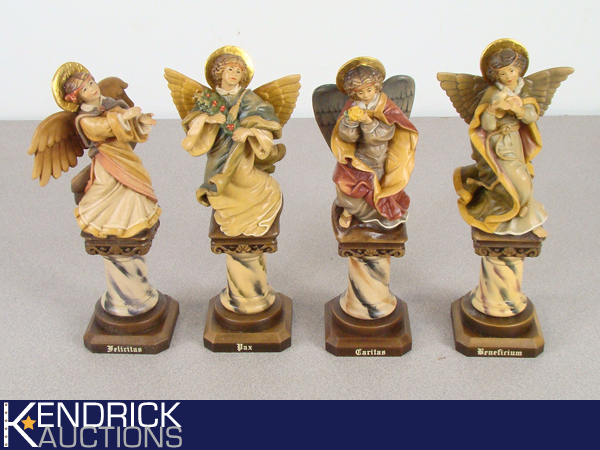 4 MINT Vintage Anri Heavenly Angels Wood Sculptures