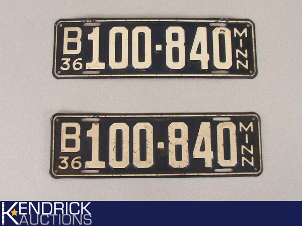 2 Vintage 1936 Minnesota License Plates