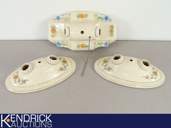 3 Vintage Porcelier Brand Light Fixtures