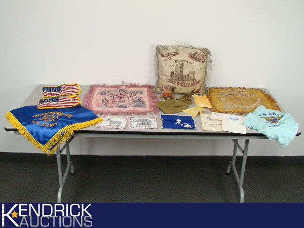 Large Lot of Vintage and Antique Military Silks etc.