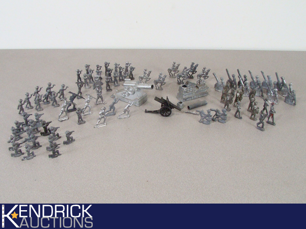 Lot of 70 Vintage Lead Soldiers, and Cannons