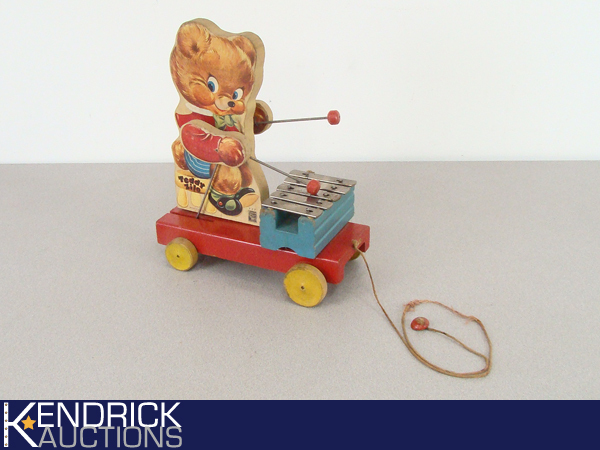 Vintage 1950 Fisher Price Teddy Zilo Pull Toy