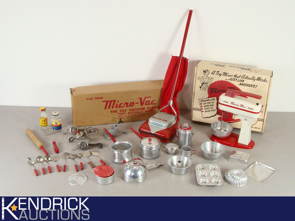 Vintage New With Box Micro Mix, and Micro Vac etc. Tin Toys