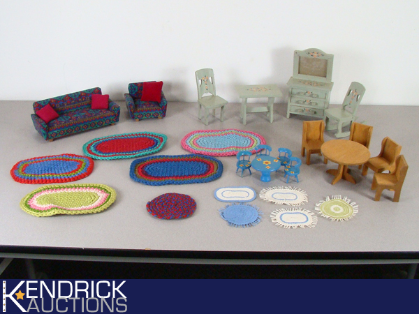 Lot of Vintage Wood Doll House Furniture etc.