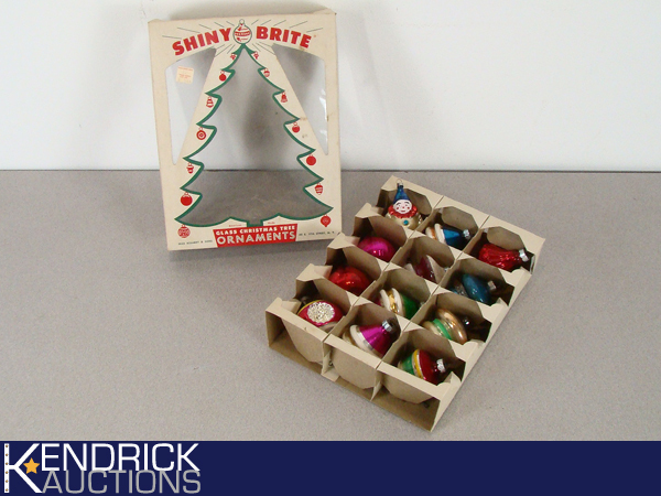 12 NEW IN BOX Vintage Shiny Brite Glass Christmas Ornaments