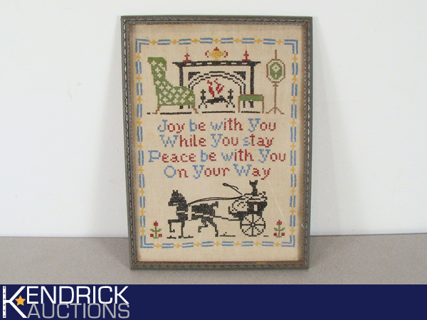 Antique Framed Cross Stitch Sampler